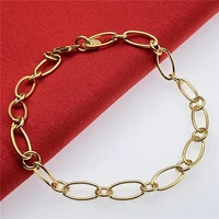 mens and womens bracelet 18k gold classic jewelry with 925 sterling silver clasp