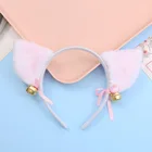 Хэллоуин взрыв разноцветные маскарадные кошачьи ушки Косплей Костюм для вечеринки Аниме Галстук-бабочка колокольчик головной убор повязка на голову аксессуары для волос