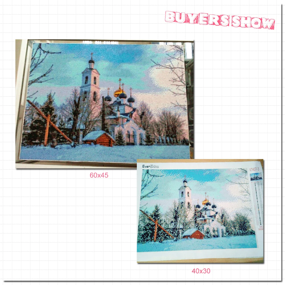 Evershine DIY алмаз Вышивка снег пейзаж полный квадрат алмазная живопись вышивка крестом Наборы церкви мозаика продажи Домашний Декор