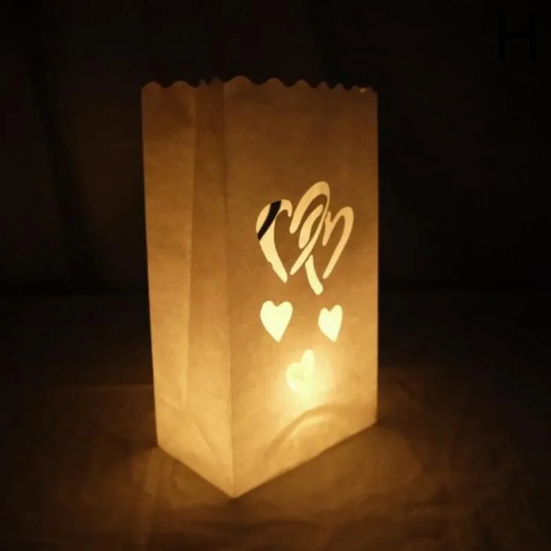 5 шт. подсвечник для чая в форме сердца Luminaria бумажный фонарик рождественской
