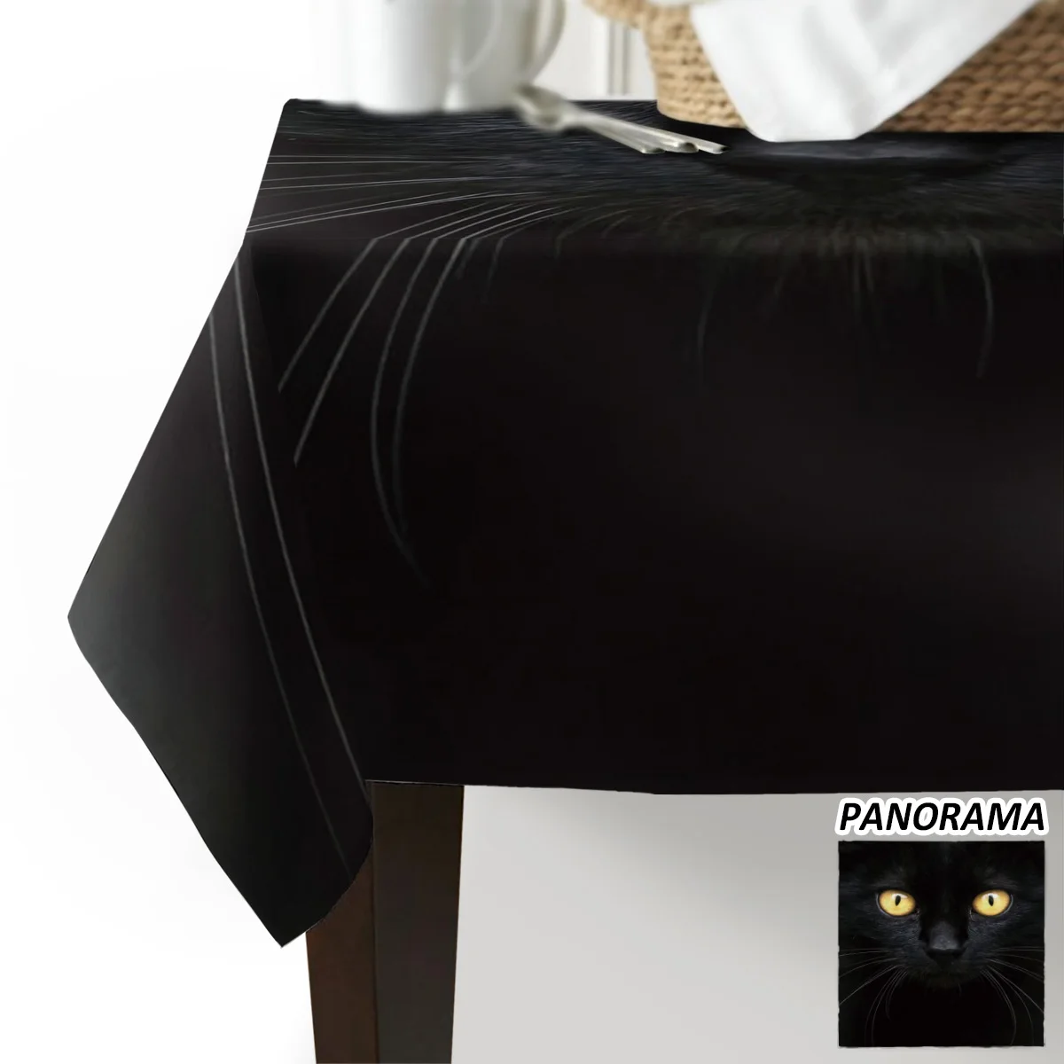 Black Cat Face Yellow Eyes Tablecloth Tableclothes Table Covers Decoration Home Men Cloths Cloth Picnic Dinner | Дом и сад