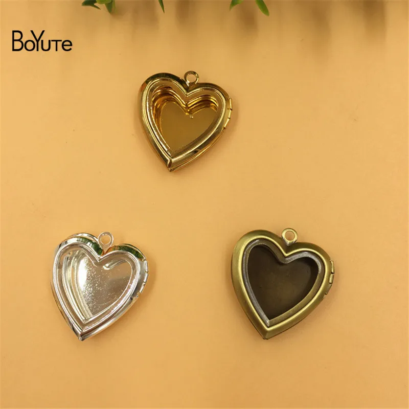 BoYuTe (10 Pieces/Lot) 20MM Metal Brass Hollow Out Heart Locket Photo Charms Pendant Diy | Украшения и аксессуары