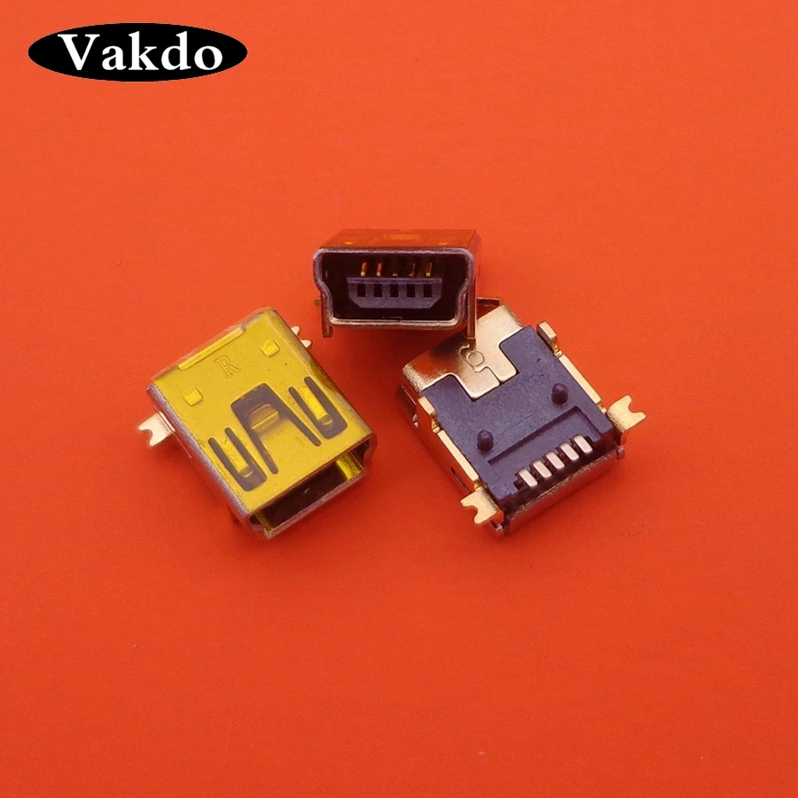 10Pcs/Lot USB socket MINI 5P female SMD connector Interface 5Pin Type B Dip 4 Legs Fixed Right Angle PCB Solder | Мобильные телефоны