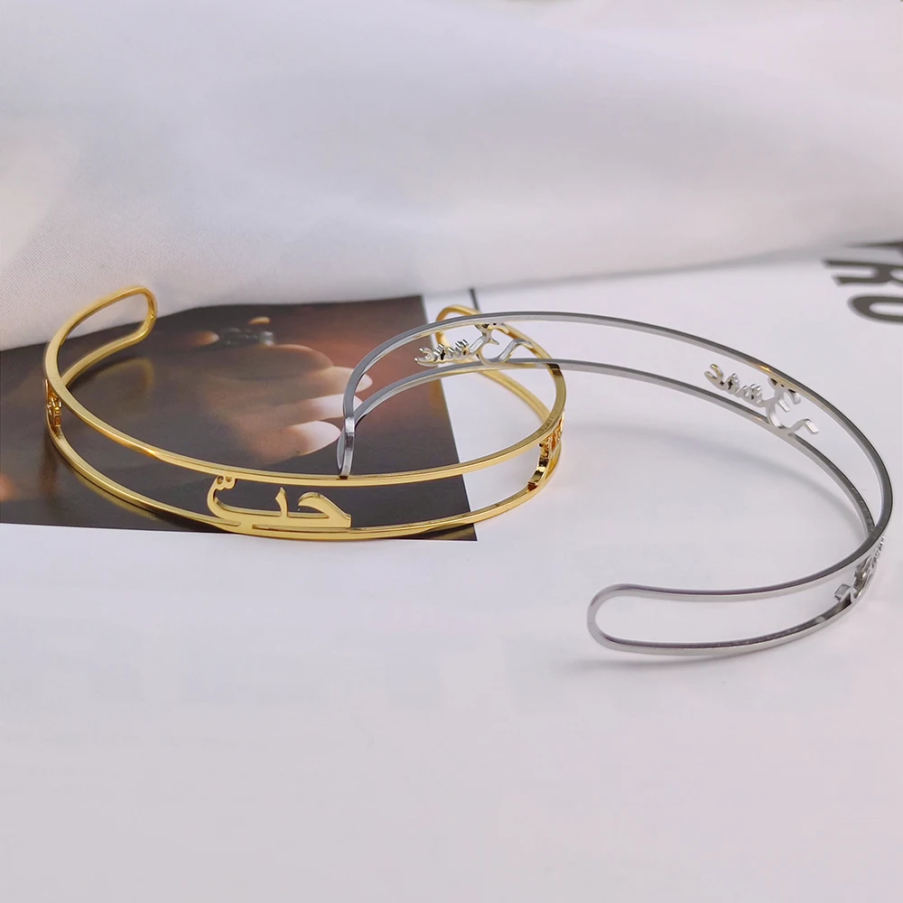 Персонализированный браслет с именем регулируемый из нержавеющей стали в стиле