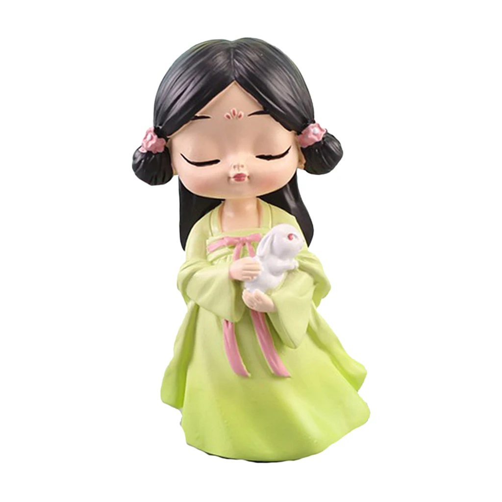 

Colorful Chinese Hanfu Girl Statues Sculptures Resin Dolls for Tabletop Shelf