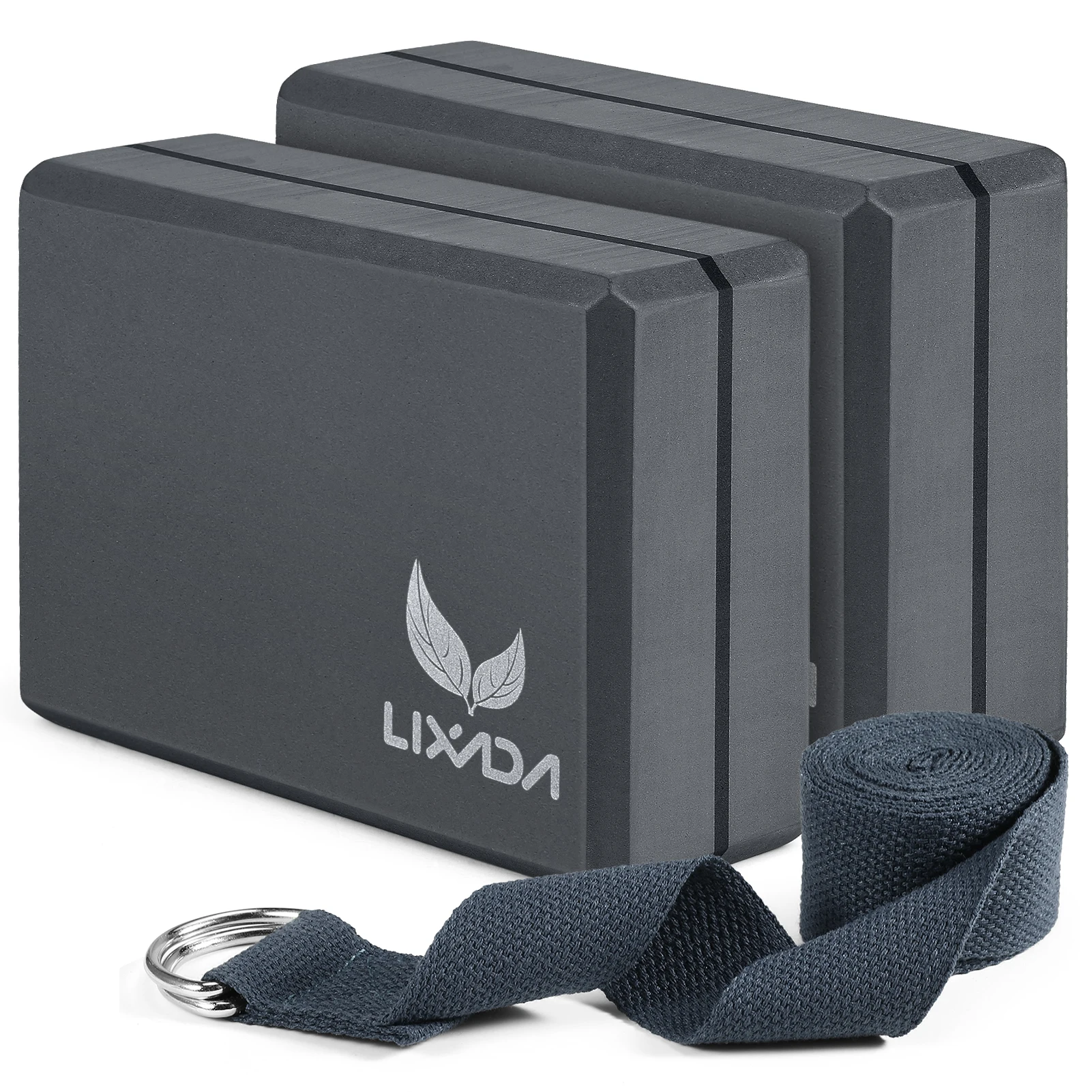 

Lixada 2 шт. набор блоков для йоги с регулируемым ремешком Нескользящие EVA пенопластовые блоки для фитнеса кирпичи для йоги Пилатес тренировка