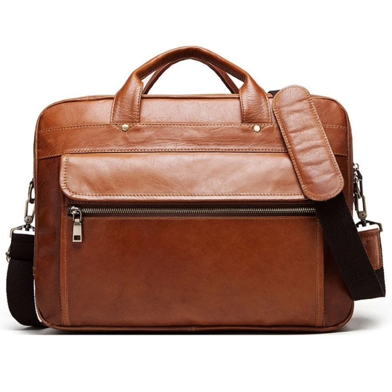 Top Quality Men's Bag Men's Briefcase Office Bags For Men Bag Man's Genuine Leather Laptop Bags Male Tote Briefcase Handbag