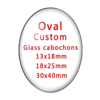 10pcslot custom 13x18mm18x25mm oval glass cabochon diy picturephoto glass demo flat back making jewelry findings