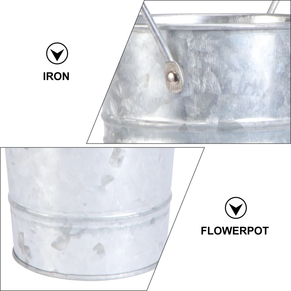 

1PC Vintage Imitated Vase Flower Arranging Ware Display Flower Bucket (Silver)