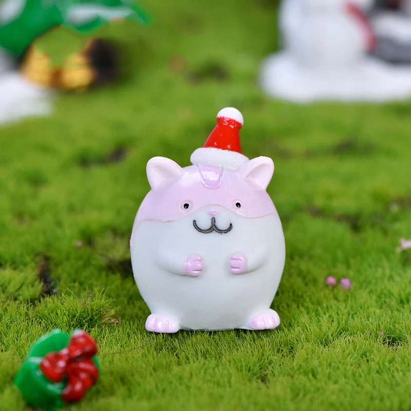 

5Pcs Cute Christmas Mouse Fairy Garden Miniatures Supplies Terrarium Figurines DIY Micro Landscape Home Decoration Accessories