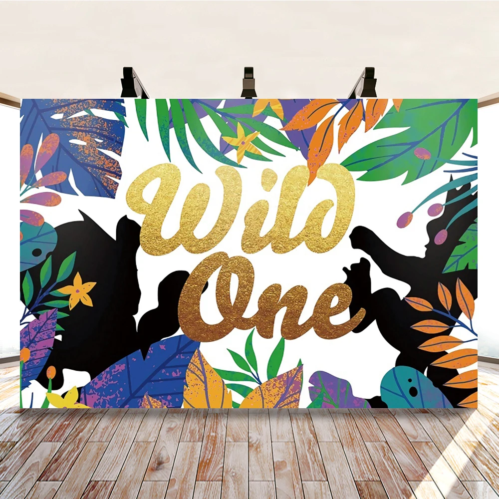 Yeele и надписью Wild One День рождения джунгли позволяет малышу фон для фотосъемки