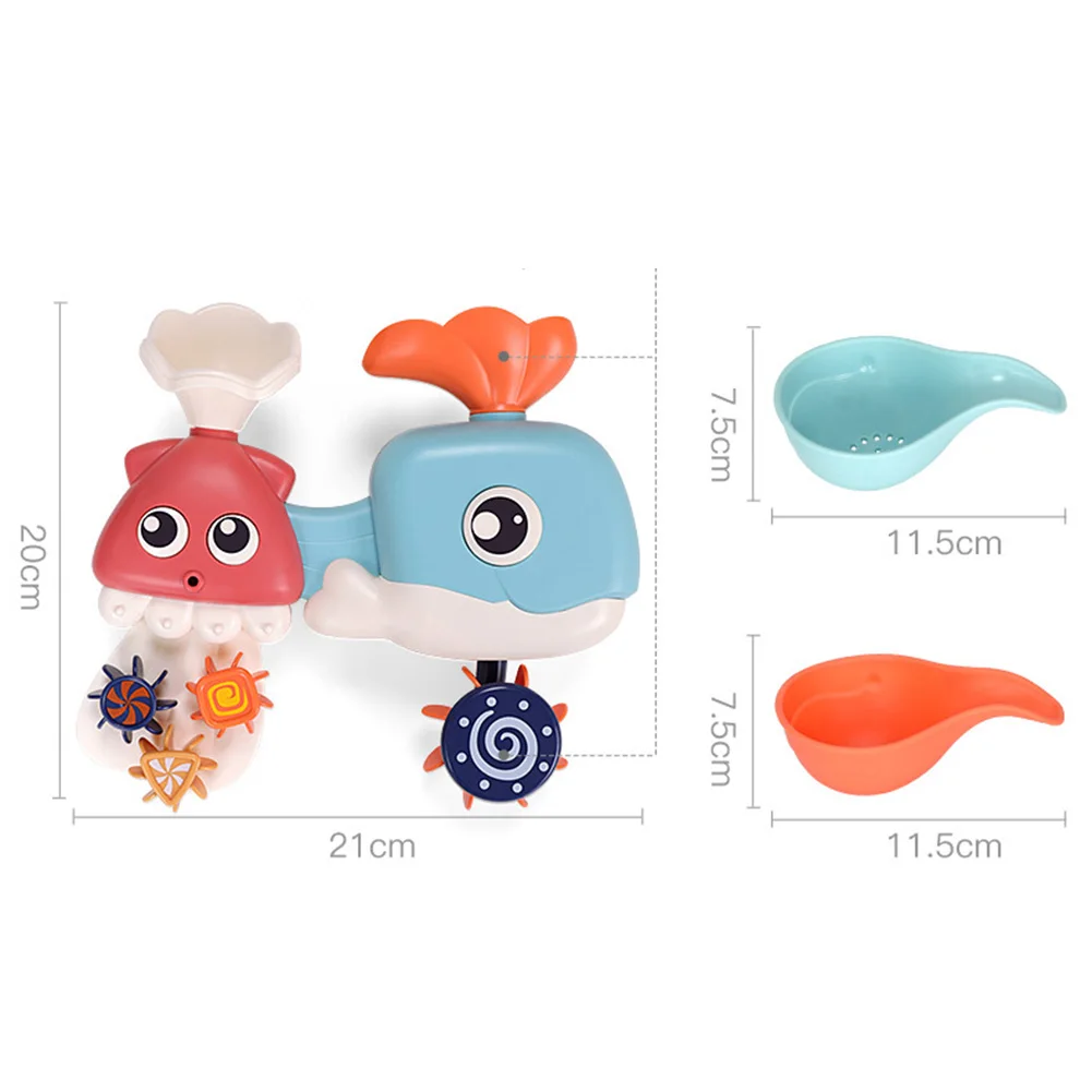 

Play Water Toys Whale Turn Around Random Toys Baby Bathroom Octopus Water Spray for Children Early Learning Supplies