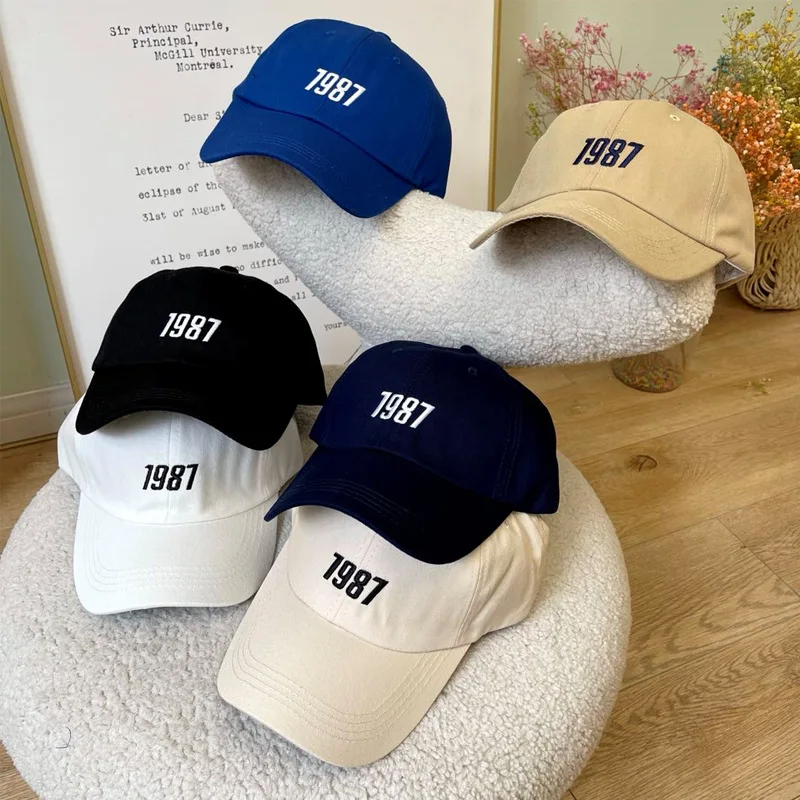 

INS hat, women's Korean fashion baseball cap with soft top, 1987 embroidery cap, men's casual hat