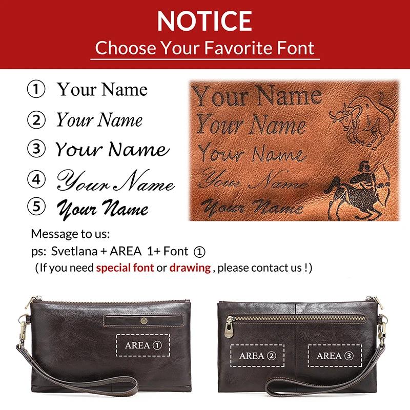 

Contact's Name Engrave Casual Men Clutch Bag Genuine Leather Long Purse Large Capacity Passcard Phone Pocket Male Clutch Wallet