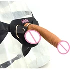 FAAK двухслойный страпон фаллоимитатор реалистичный пенис мягкий силиконовый член на присоске цвет кожи лесбийские женщины флирт искусственные игрушки