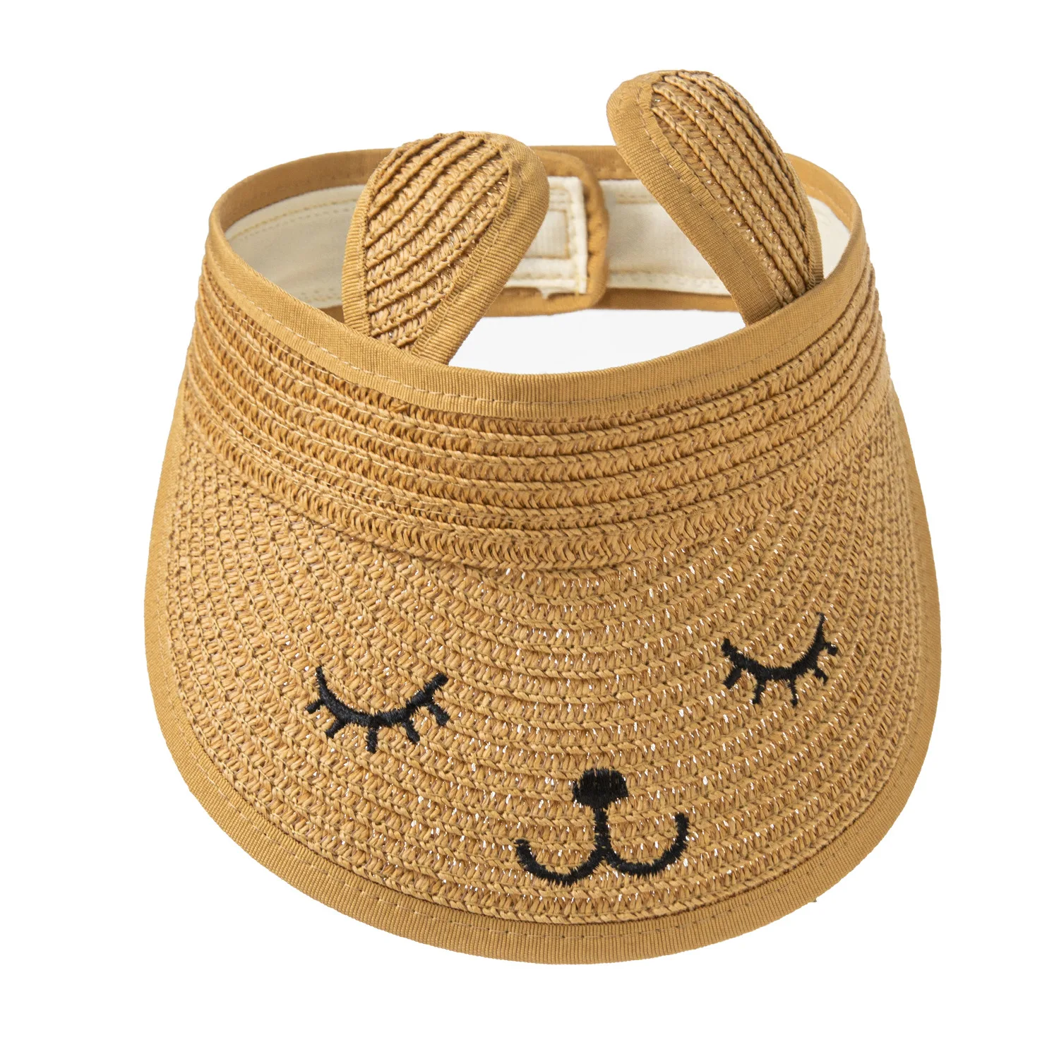 

1-3 Years Summer children's cute rabbit ears empty top hat leisure shade personality boys and girls beach sun hats