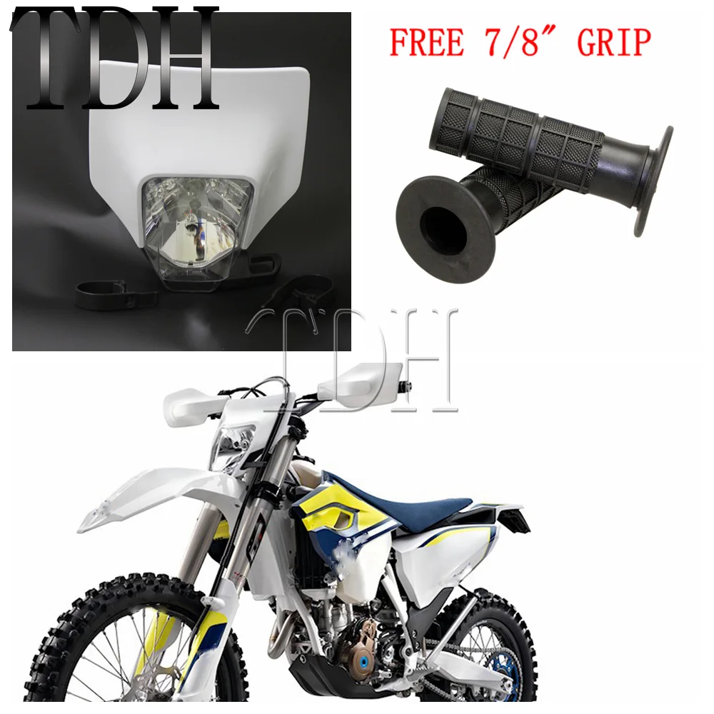 Белый мотокроссов мотоциклов грязевых велосипедов обтекаемые фары 35 Вт