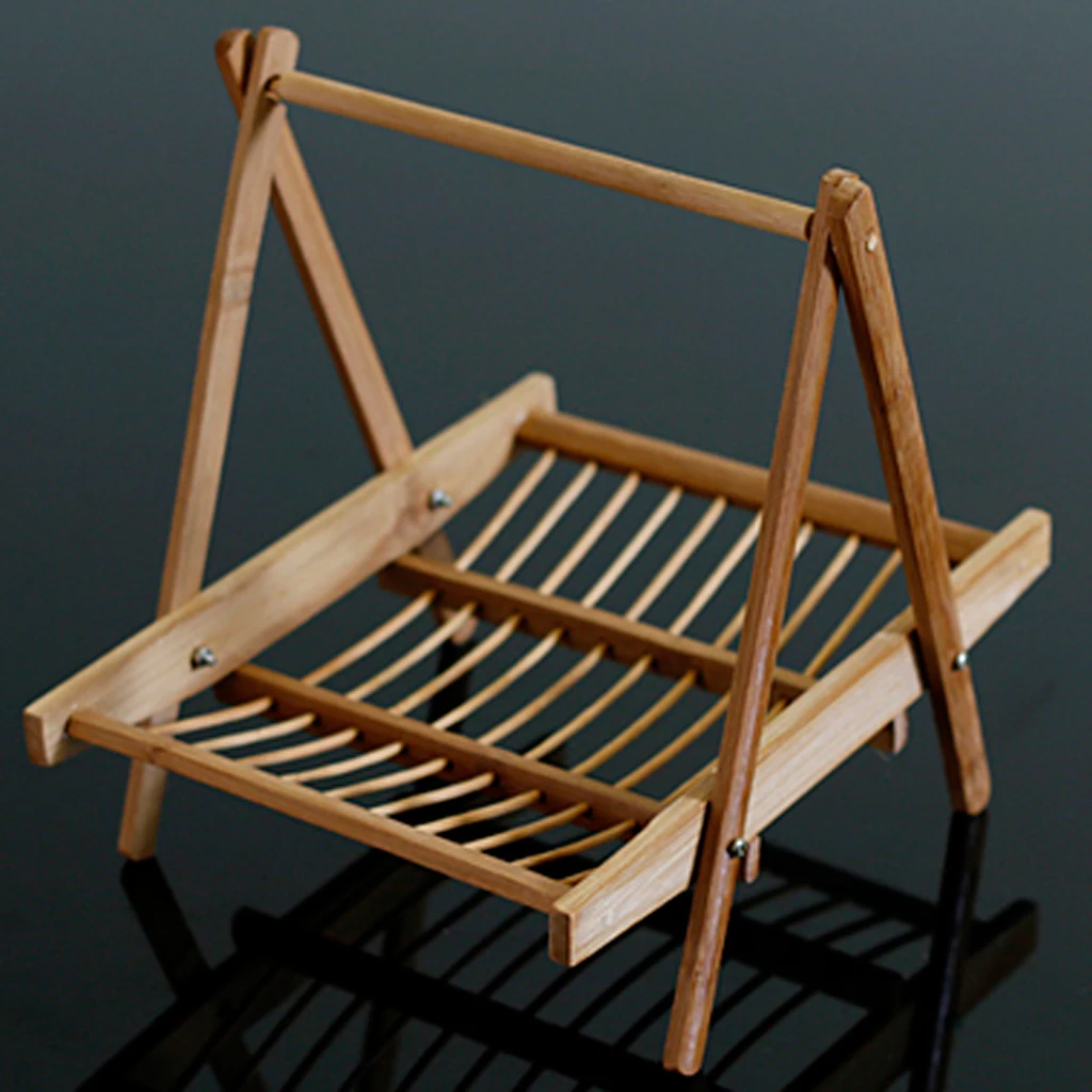 

Natural Bamboo Basket Holds Food Tray Collapsible Hotel Restaurant Supplies
