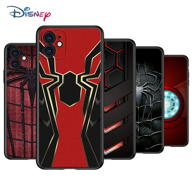 

Iron Spider Man Infinity War Silicone Black Cover For Apple iPhone 13 12 Mini 11 Pro XS MAX XR X 8 7 6S 6 Plus SE Phone Case