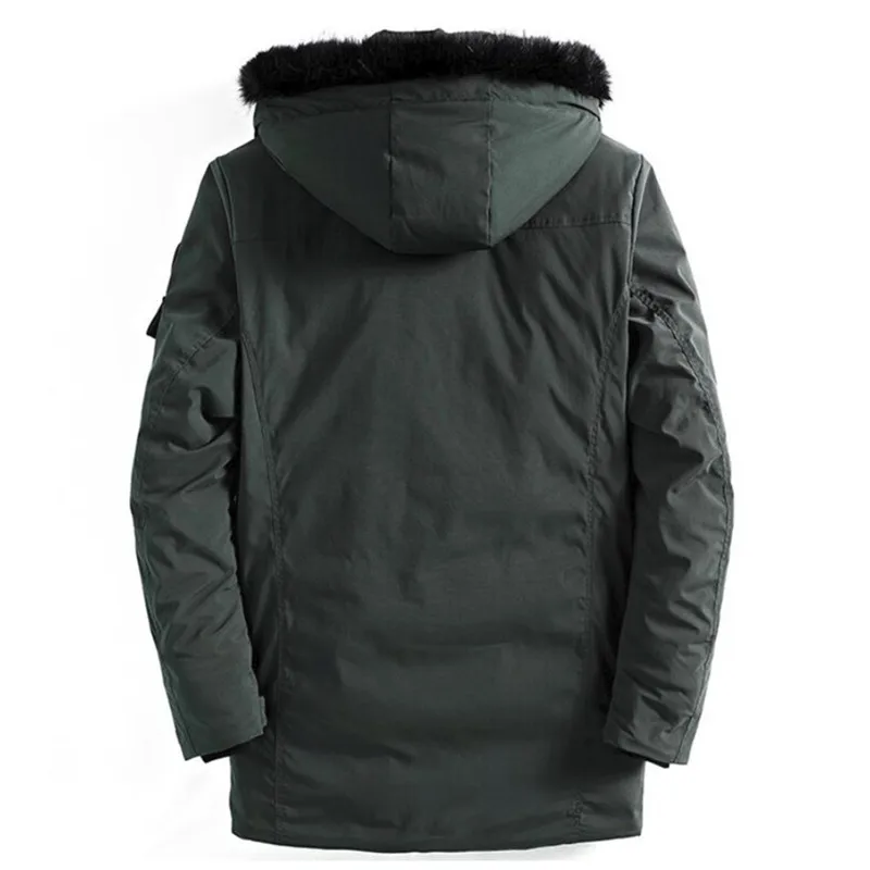 Новинка зимнее теплое пальто Мужская ветровка утепленная куртка с мехом и