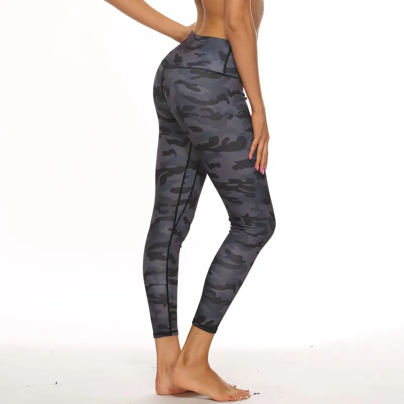 Для женщин s Фитнес Леггинсы Камуфляж внутри спортивные брюки с карманами