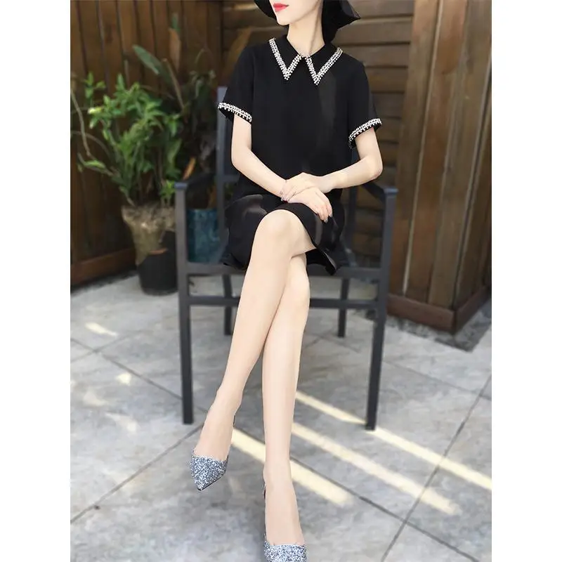 

Dress 2021 summer new style temperament slim A-line skirt baby collar small dress girl