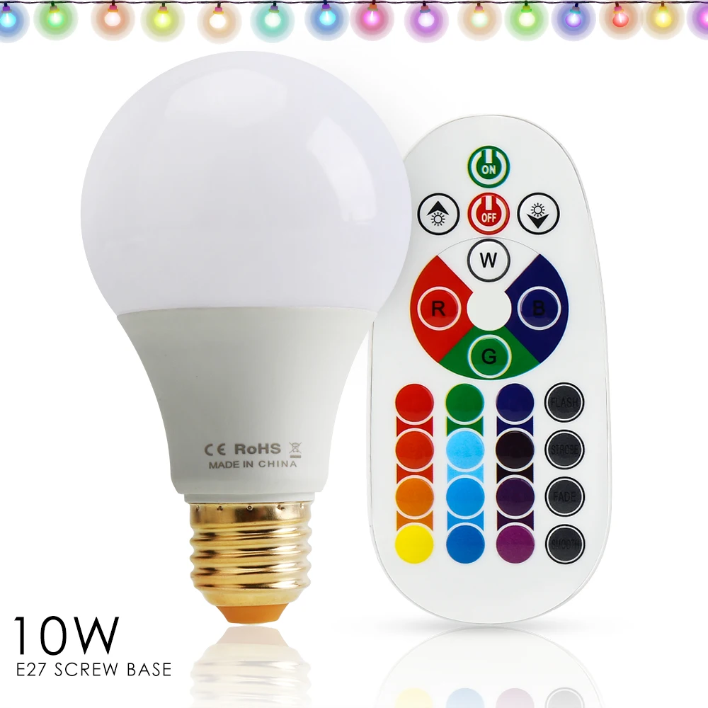 4 шт./лот 5 Вт 10 RGB Светодиодная лампа с пультом дистанционного управления