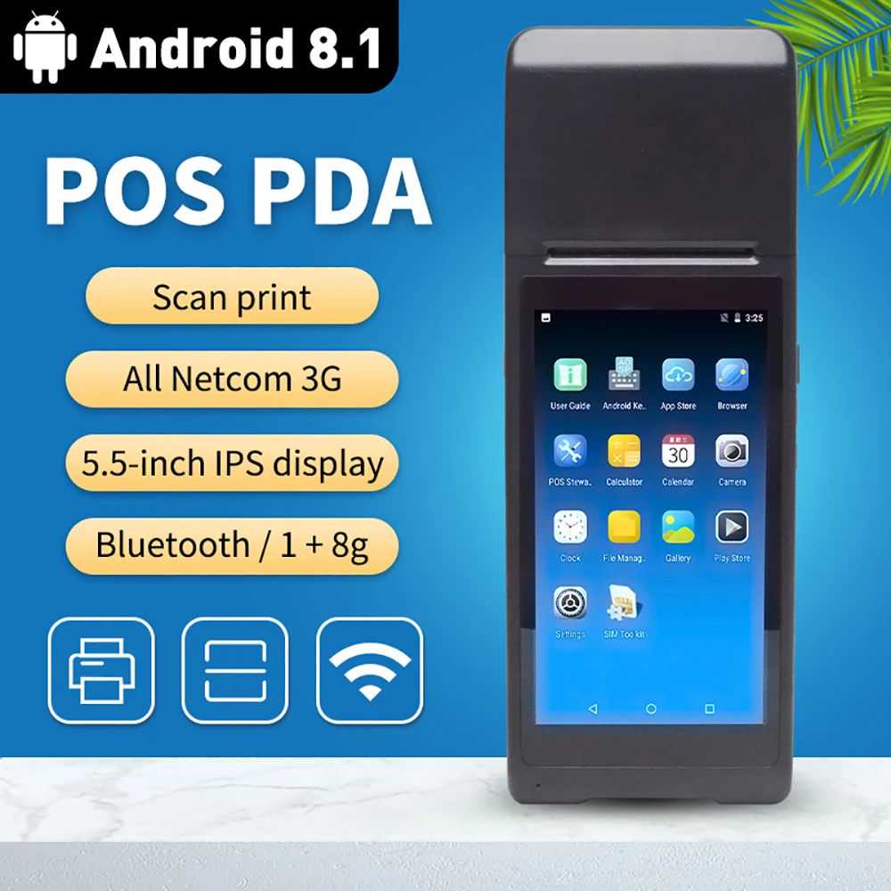 Q8 Android 8 1 терминальная POS-система PDA встроенный 58 мм Термальный чековый принтер