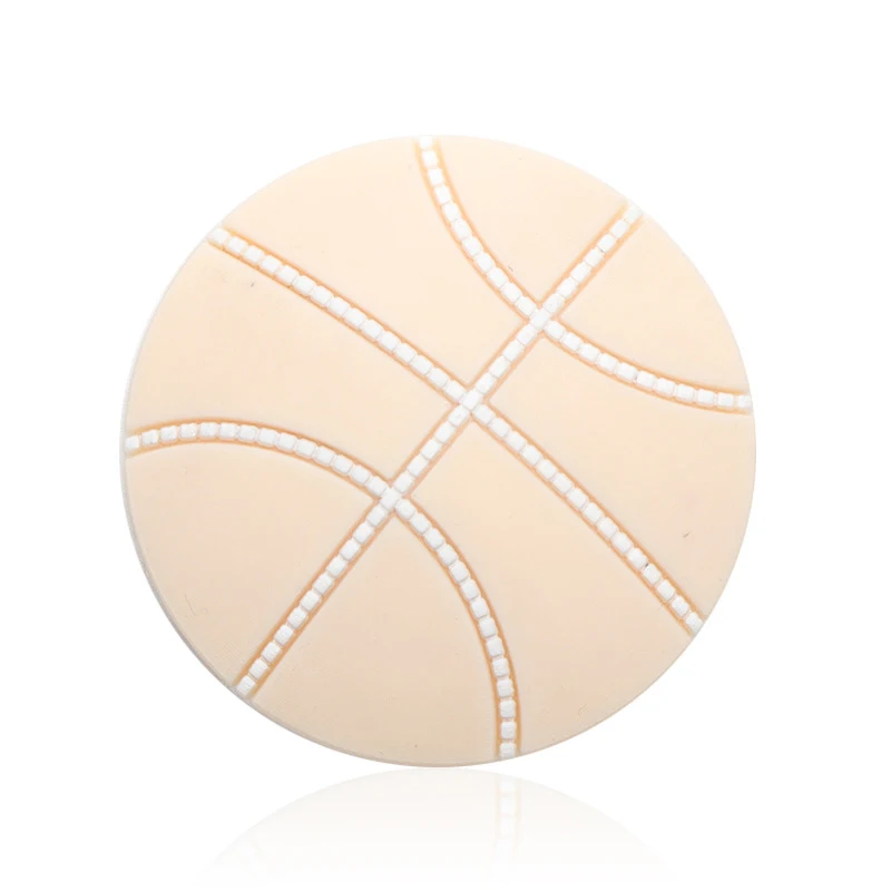 beige basketball Ручка для дома противоскользящая дверная накладка круглая настенная Защитная Клейкая ручка 1 шт. 3D Силиконовая горячая Распродажа дверная ручка бампер краш-накладка - Цвет: beige basketball