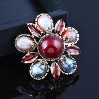 leeker fashion vintage leaf flowers brooches for women aaa cubic zircon green red pink blue stone wedding accessories 149 lk6