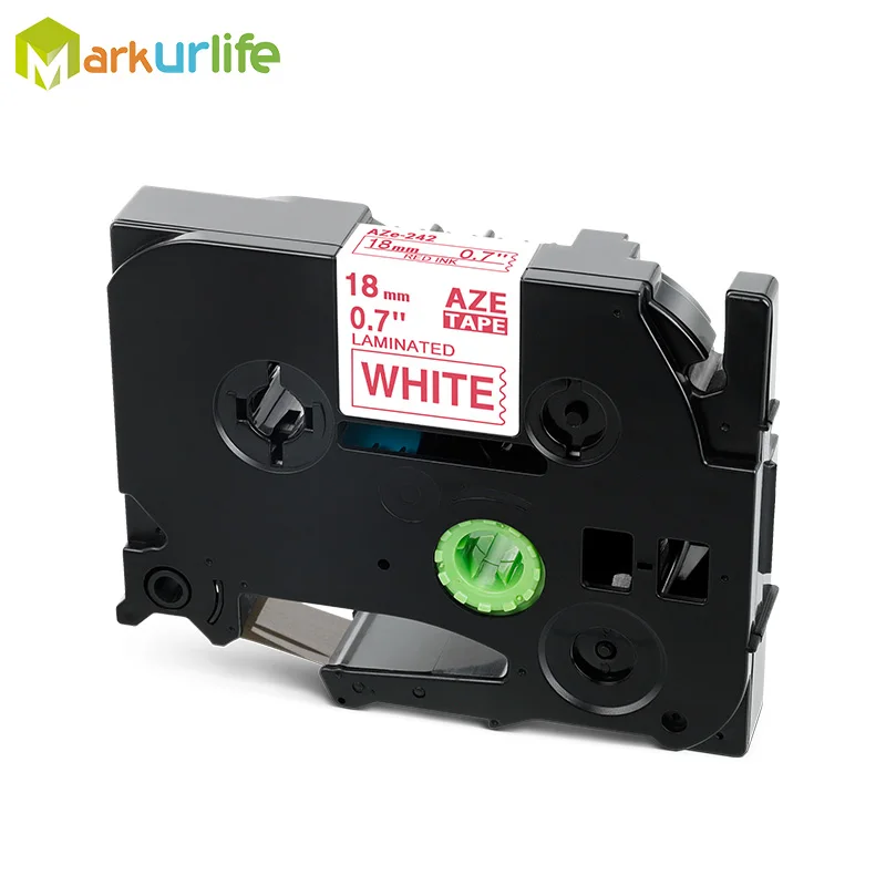 Red on White Многоцветный совместимый Ламинированный tze 241 tze241 18 мм черный на белой ленте TZe-241 tz-241 для принтера brother p-touch TZE-141 - Цвет: Red on White