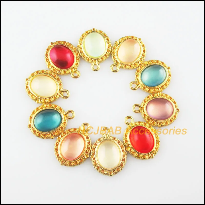 

20 шт., Овальные Подвески из смолы, 13, 5 х18 мм