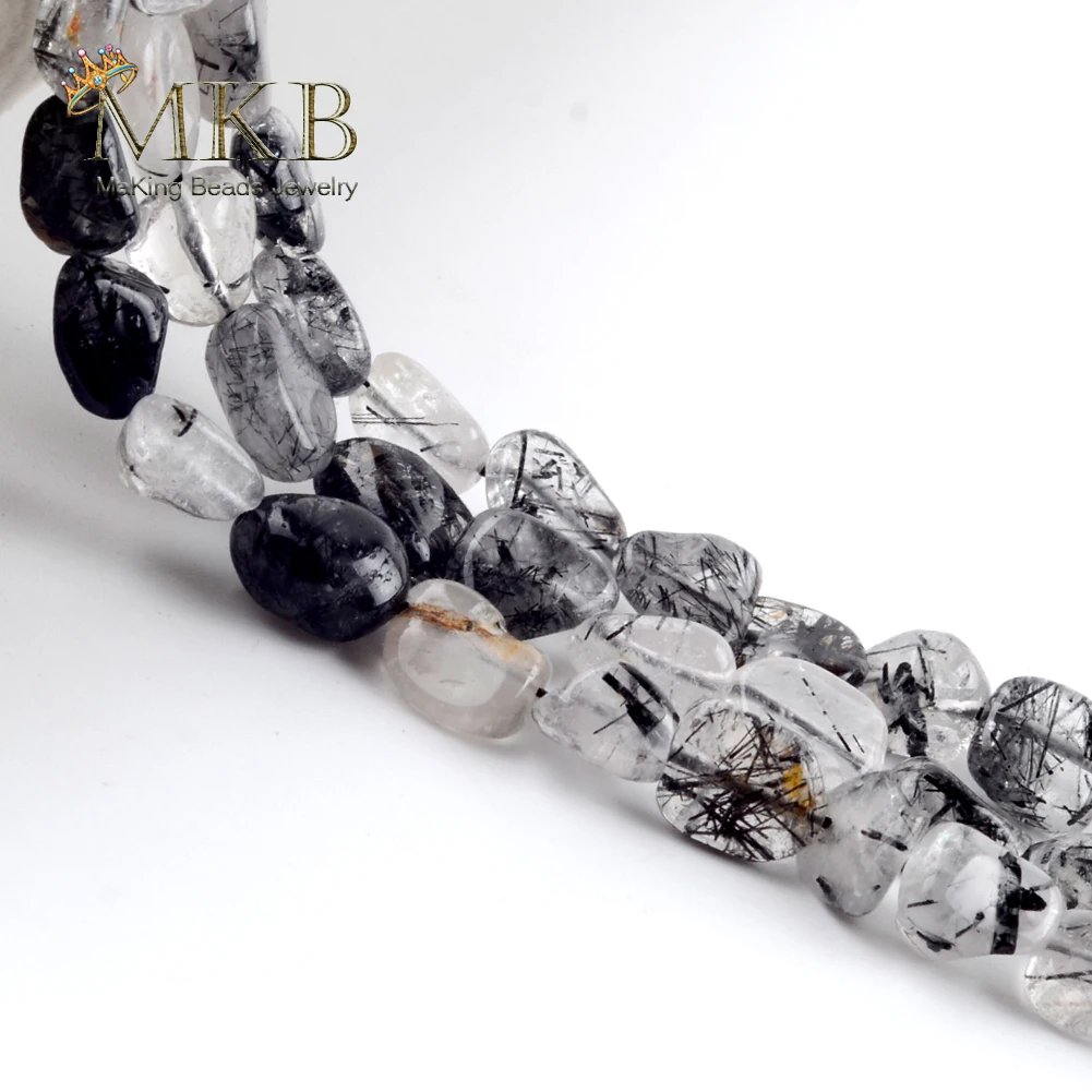 Кварцевые бусины из черного рутилированного камня 8-10 мм | Украшения и аксессуары