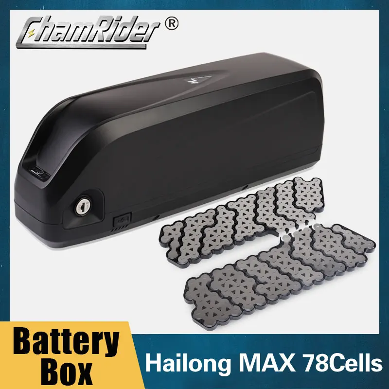 48V Electric bike battery box 52V E-bike Battery case 36V HaiLong MAX Battery Housing 10S8P 13S6P 14S6P Downtube USB Port