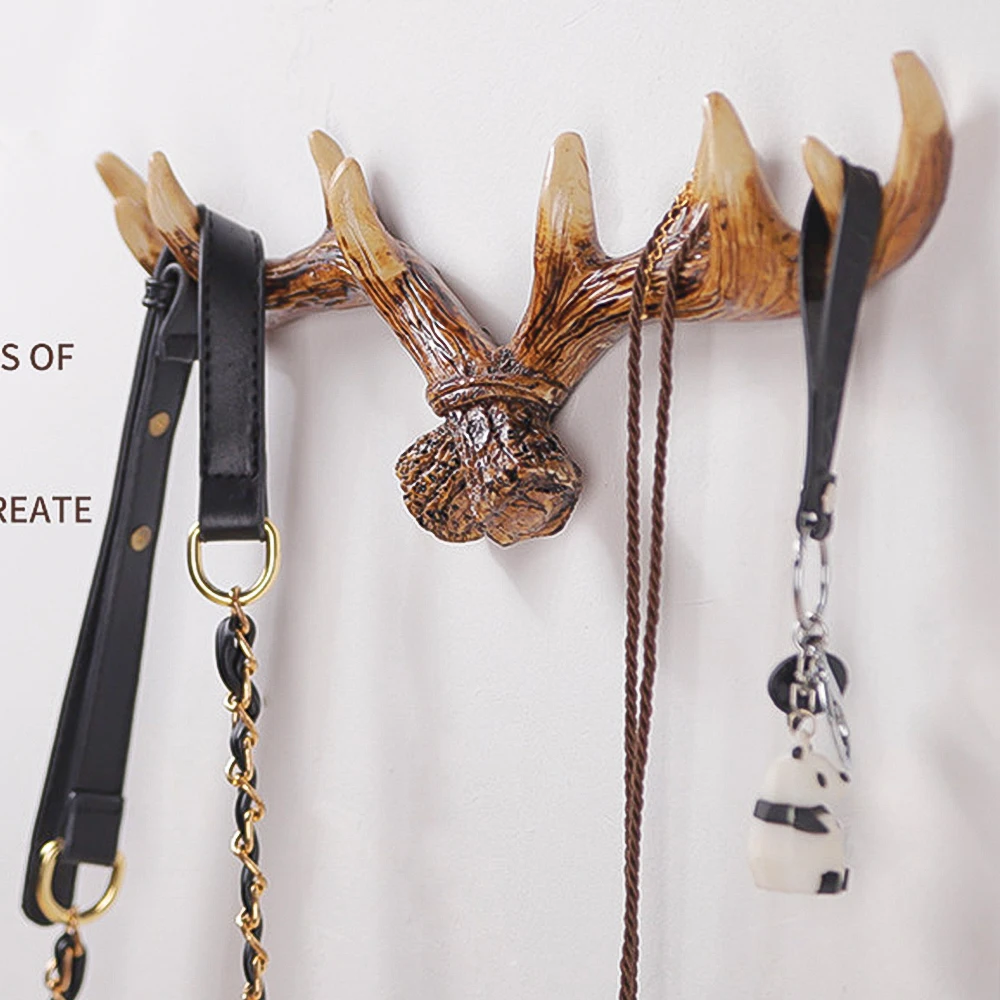 Настенный крючок-вешалка в виде оленя Декоративная вешалка из смолы для одежды