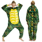 Пижама с капюшоном унисекс, унисекс Кигуруми для мальчиков и девочек, комбинезон, одежда для сна в виде кукурузы, панды, динозавра