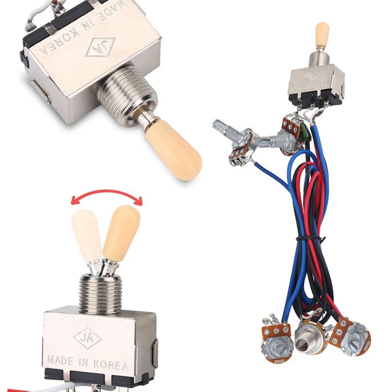 Новый Lp Электрогитары пикапы набор монтажной схемы 2T2V 500K Горшки 3 позиционный