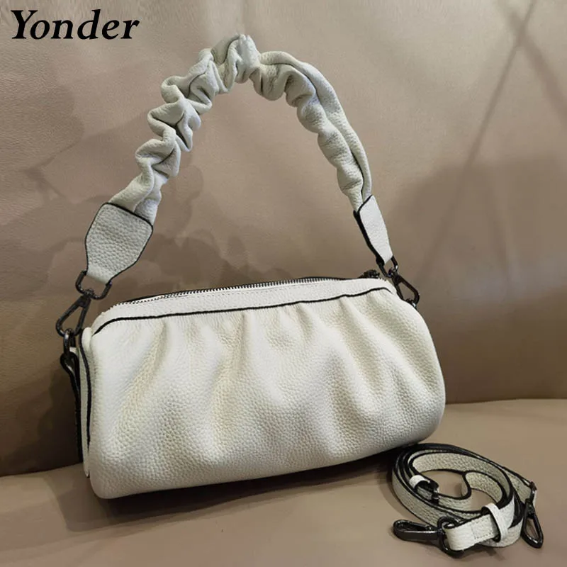 

Real Cow Leather Shoulder Bag Handbags Women's Genuine Leather Bag Ladies Hand Crossbody Bags for Women 2022 Beige Creamy White