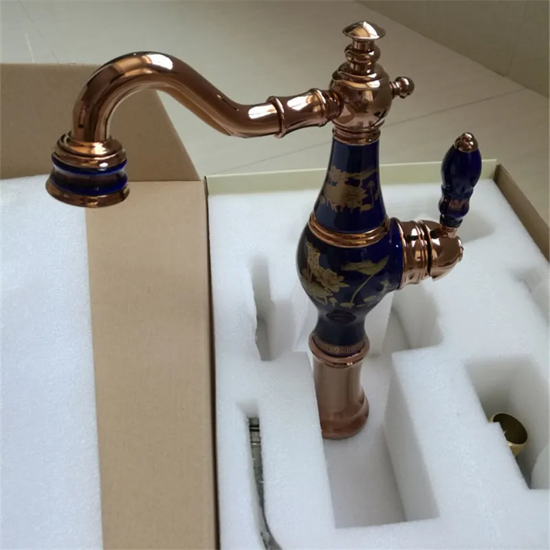 Смесители для раковины в ванной комнате золотистый латунный Смеситель горячей и