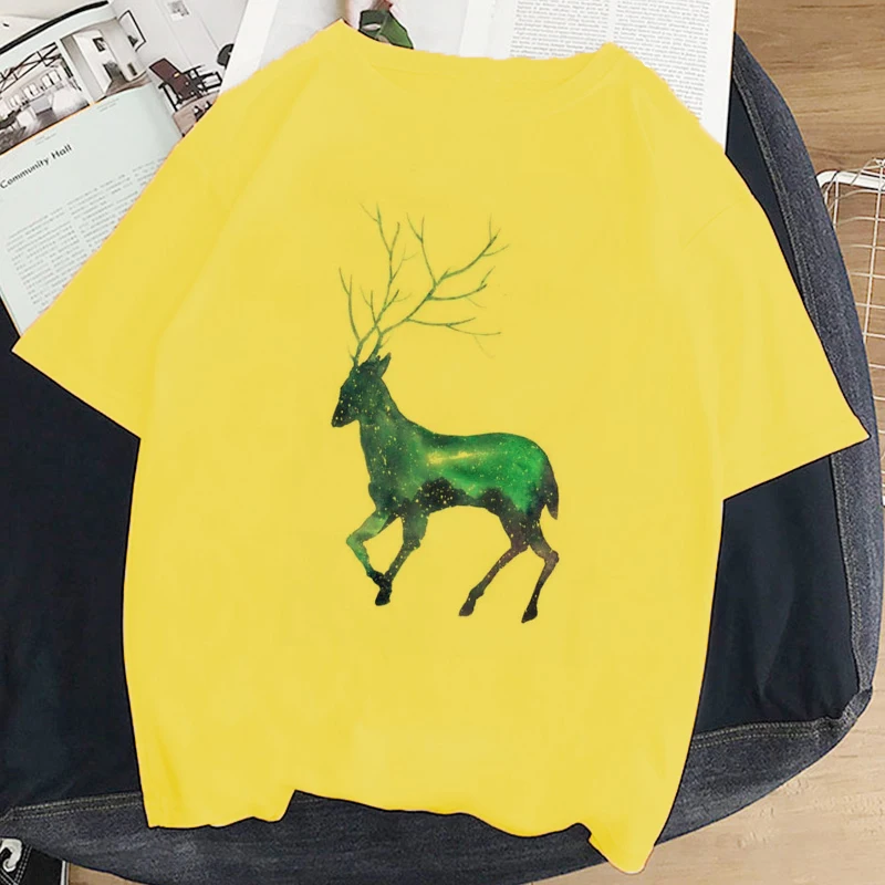 

2020 New Summer Giraffe Print T Shirts For Women Cartoon Casual T-shirt Lady Short Sleeve Tops Tees Shirt Female Clothes Femme