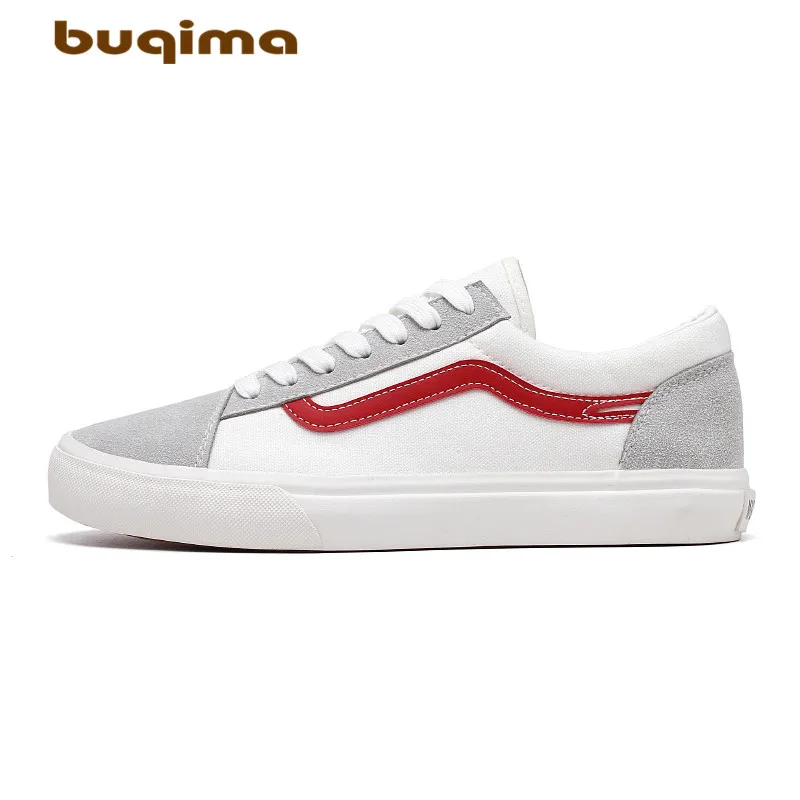 Buqima2019 классическая мужская парусиновая обувь спортивная сплошной цвет низкий