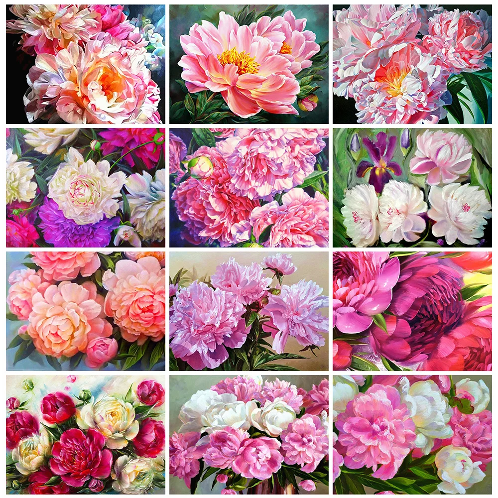 

EverShine 5D Diamond Embroidery Flower Full Drill Square Diamond Painting Mosaic Peony Picture Of Rhinestones Handmade Gift