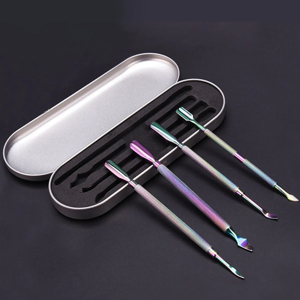 

4Pcs/Set Nail Art Cuticle Double Head Stainless Steel Dead Skin Pusher Manicure Pedicure Tool