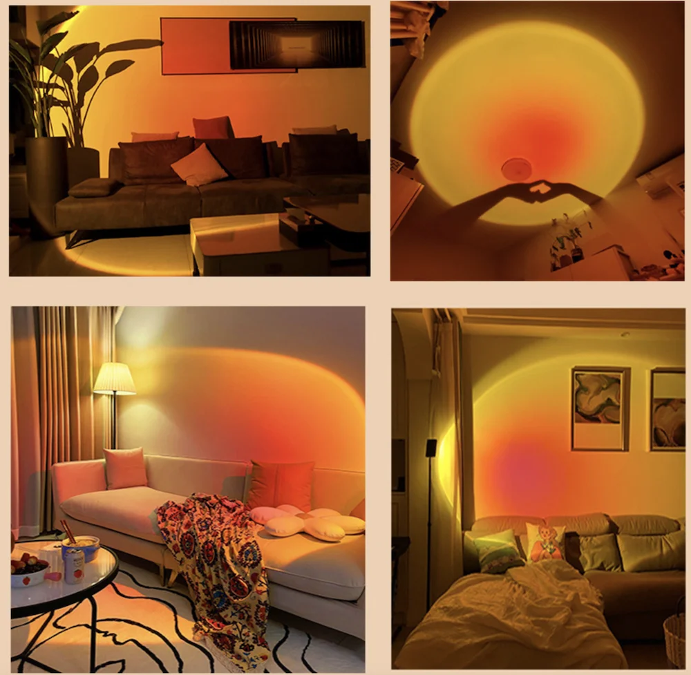 

Sunset Table Lamp Photography for Bed Wall Background Rainbow lamp