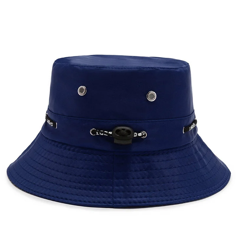 

With Drawstring Unisex Cotton Bucket Hats Women Summer Sunscreen Hat Men Pure Color Sunbonnet Outdoor Fisherman Hat Beach Cap