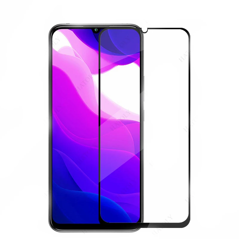 Protector de pantalla de vidrio templado para m&oacute;vil, cubierta completa pegada para Xiaomi Mi 10 Lite, 5G, 9H, 2 uds.-0