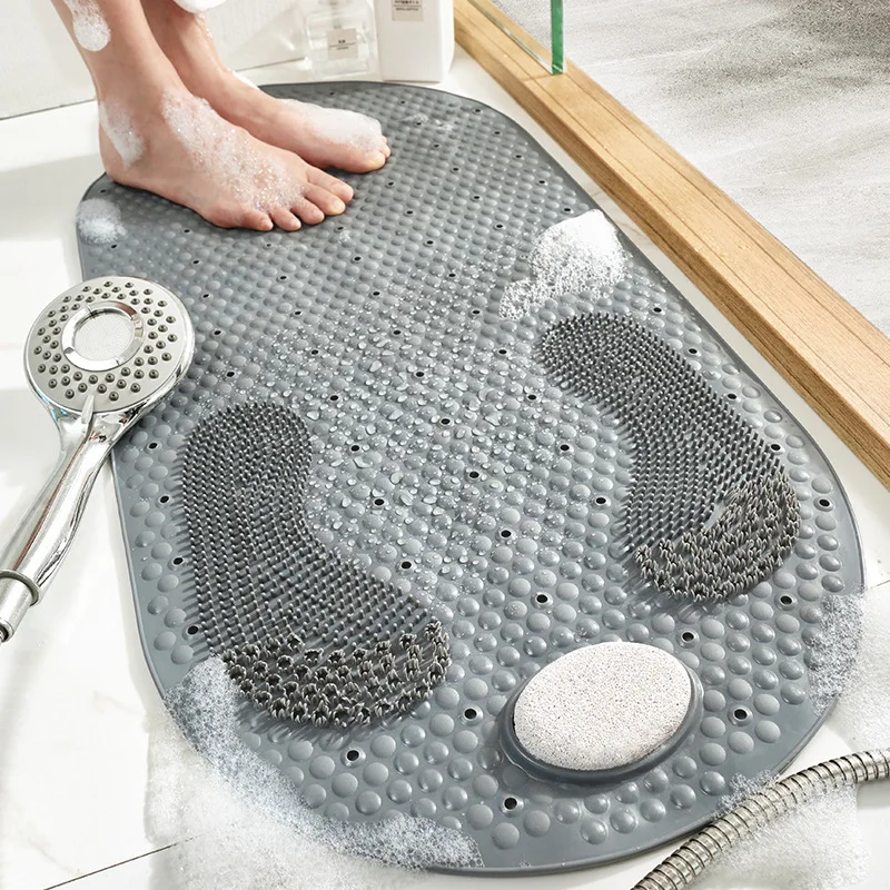 

Нескользящий коврик для туалета из ПВХ, Домашний напольный мат для ванной комнаты с шлифовальным камнем, для душа, массажный коврик для ног