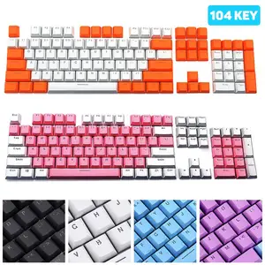 104 шт.компл. универсальные двухцветные колпачки для механической клавиатуры Cherry PBT, сменные колпачки для клавиш, высококачественный материал PBT