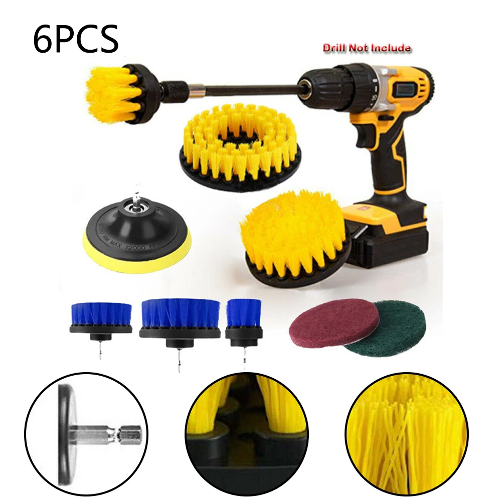 

Yellow/Blue Electric Drill Brush Cleaning Cleaning Brush Tool Cleaner Brush Tool Set Carpet Power tool kit High quality New