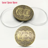 9pcs yes or no letter commemorative coin floral ornaments collection arts lucky coin challenge coins gifts souvenir